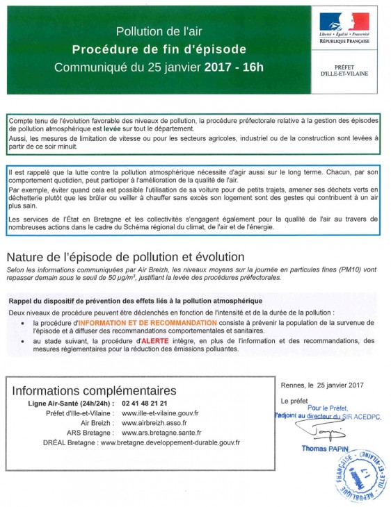 Prefecture-Ille-et-Vilaine Fin Pollution